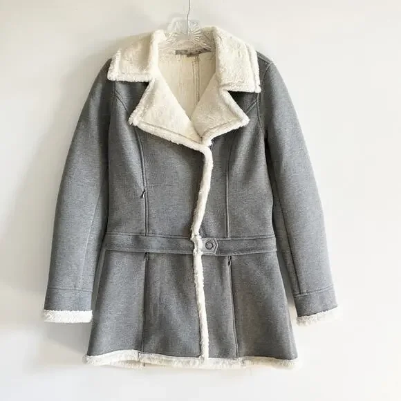 Athleta 2 in 1 Convertible Faux Fur Moto Jacket
